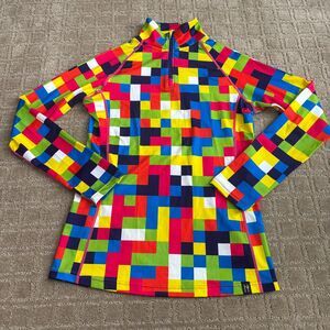 Neve Quarter-zip Moraine Ski Top Women's M Colorful Whimsy Base Layer Pullover
